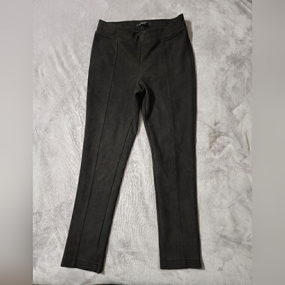 Women's Andrew Marc Black Velvet Stretchy Comfy Dressy Pants Medium